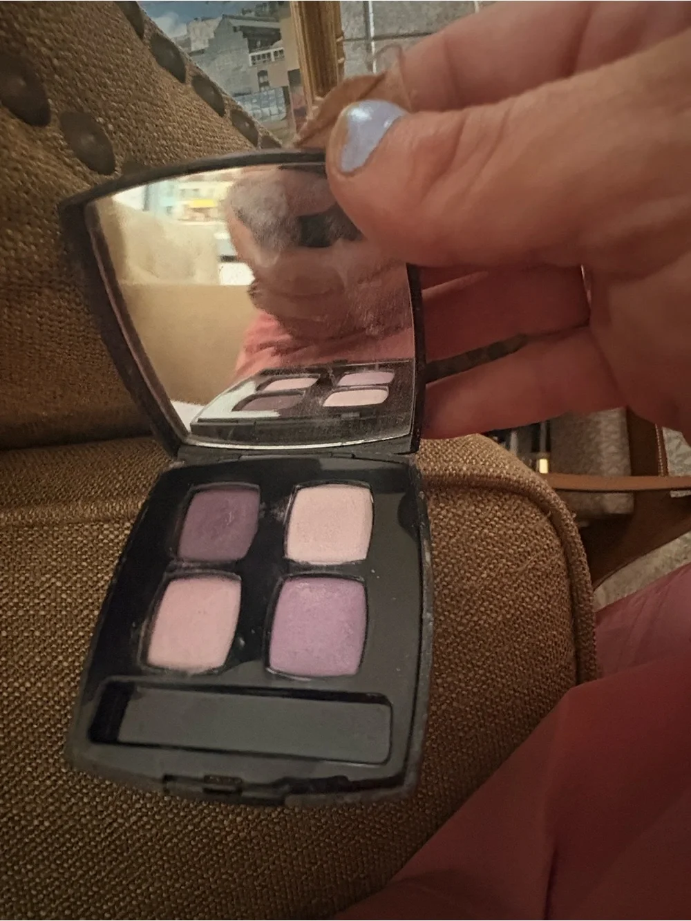 Vintage 1980s CHANEL Quadra Eye Shadow Palette in Purple and Light Lilac